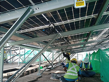 Montagem do painel solar de telhado plano, Cingapura