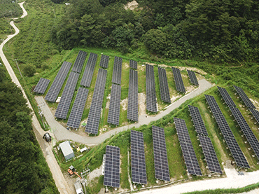 Sistema solar de fundação de concreto na Coreia do Sul. 650KW