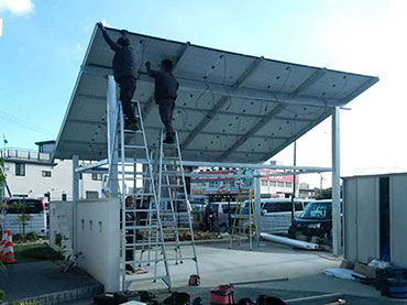 Sistema de montagem solar de garagem à prova d'água, Japão