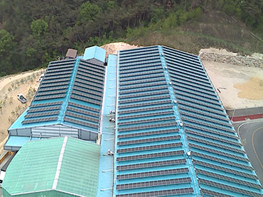 Projeto de telhado de metal solar 570KW, Coréia