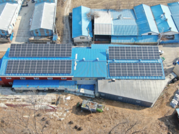 projeto solar de telhado de metal na coréia 282kw Seul, Coréia